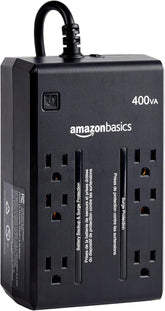 Amazon Basics - UPS de reserva 400VA 255W Batería de respaldo con protector contra sobretensiones